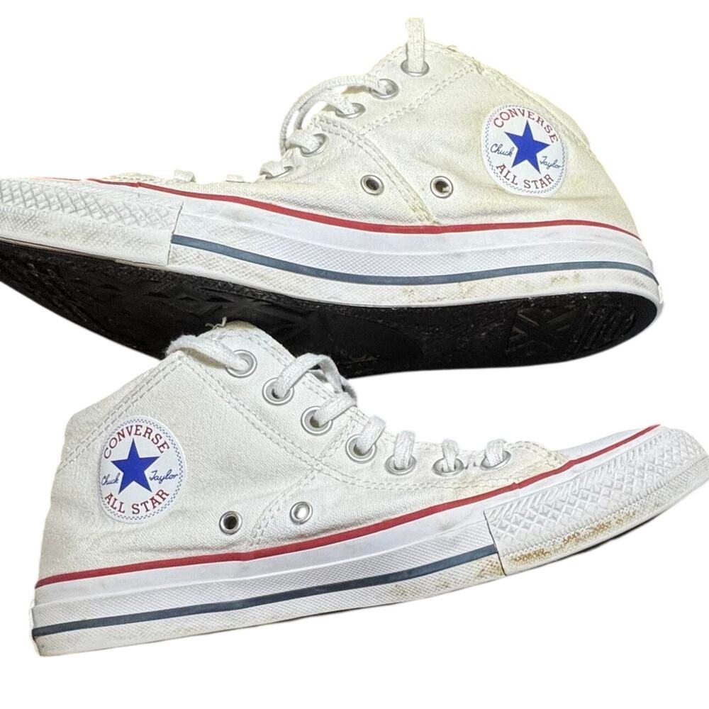 Converse Chuck Taylor All Star Madison Mid White Canvas Platform Sneakers Size 8